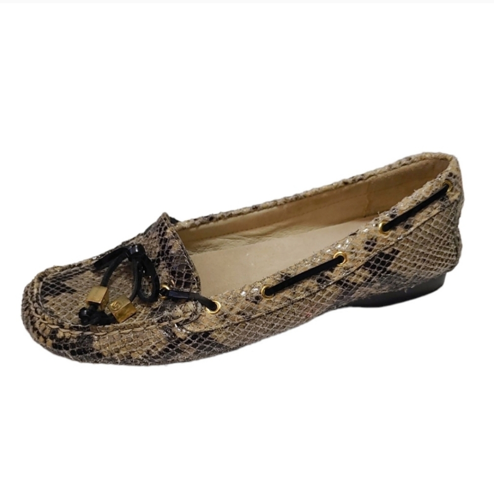 Michael Kors Brown Snake Print Loafers